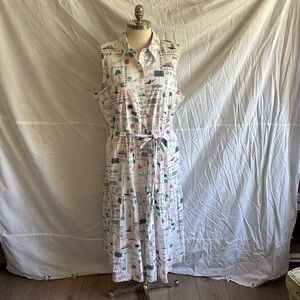 J. Crew Cream Buttoned Collar Midi Dress